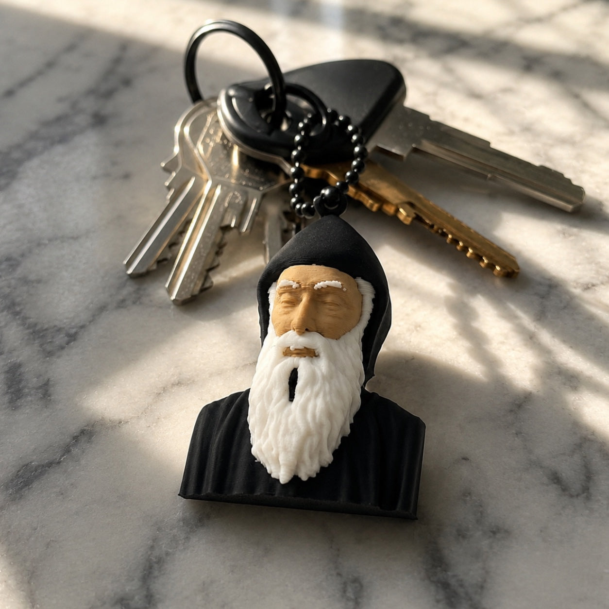 Saint Charbel 40mm 3D Printed Keychain