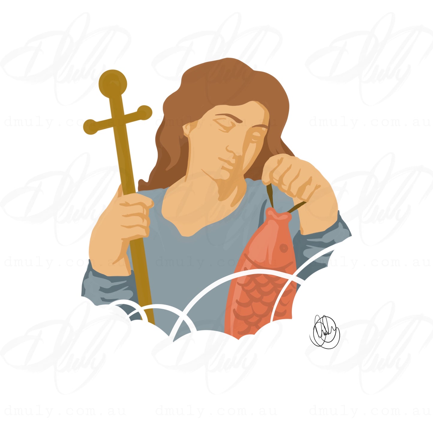 St Raphael Coloured Playful Print Unframed