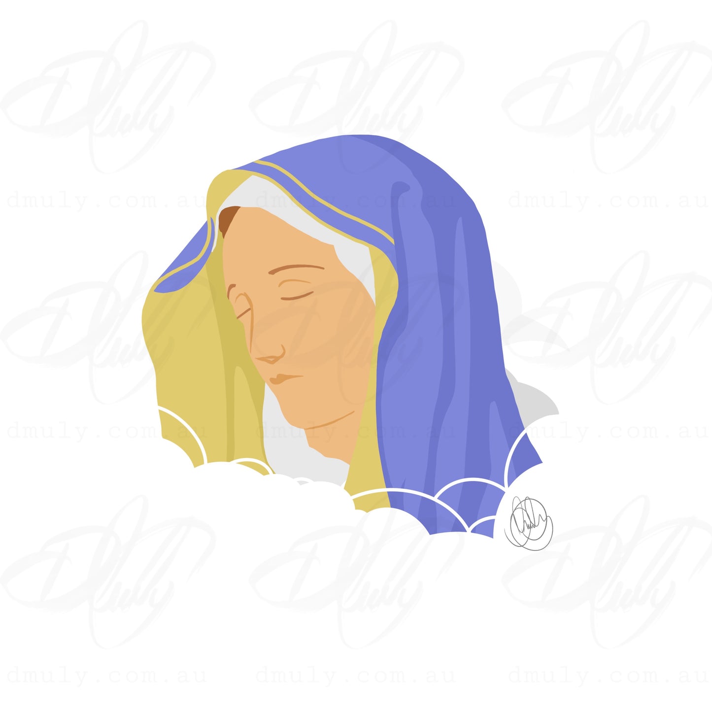 coloured mother mary print for kids