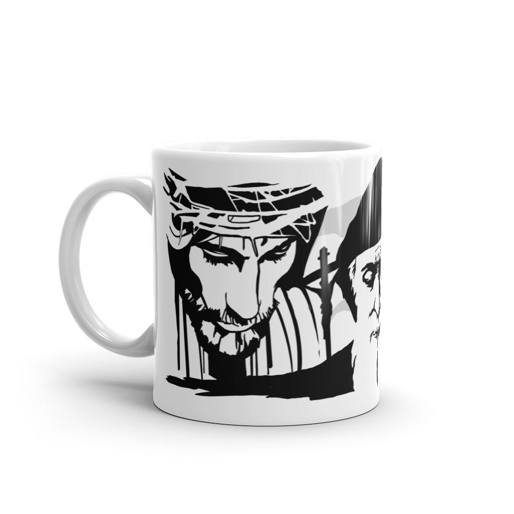 Jesus, Saint Charbel & Mother Mary Coffee Mug