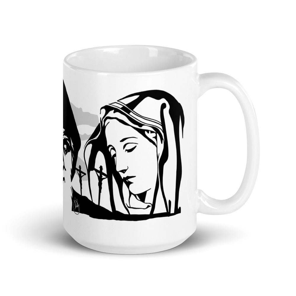 Jesus, Saint Charbel & Mother Mary Coffee Mug