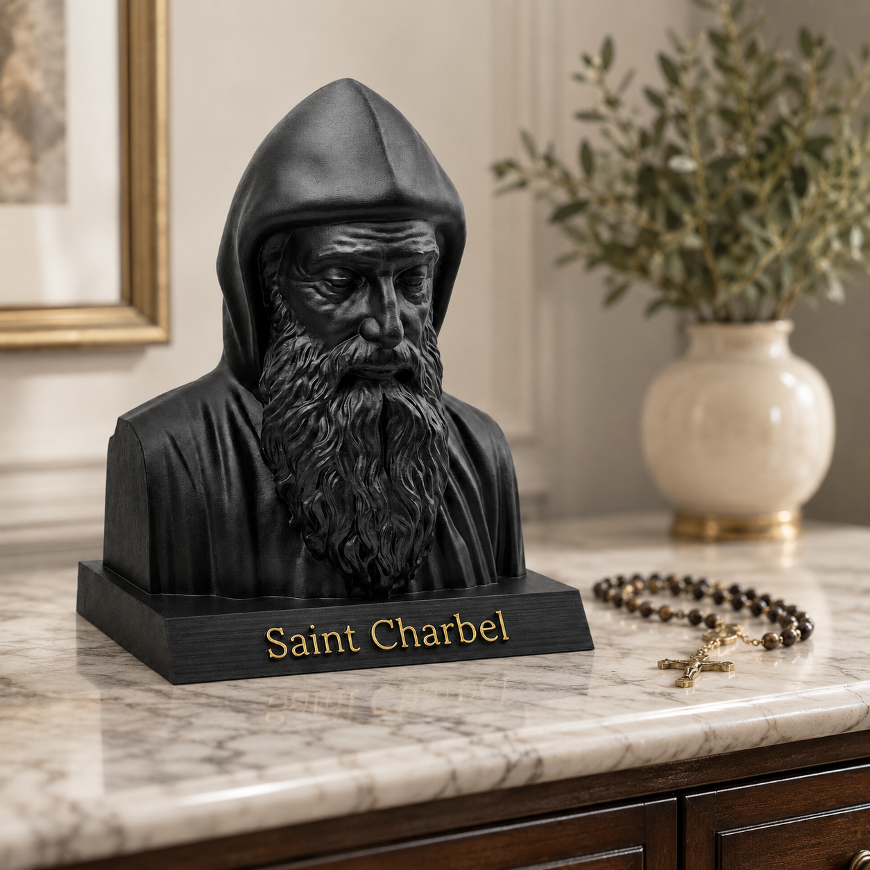 Obsidian Legacy Saint Charbel Bust