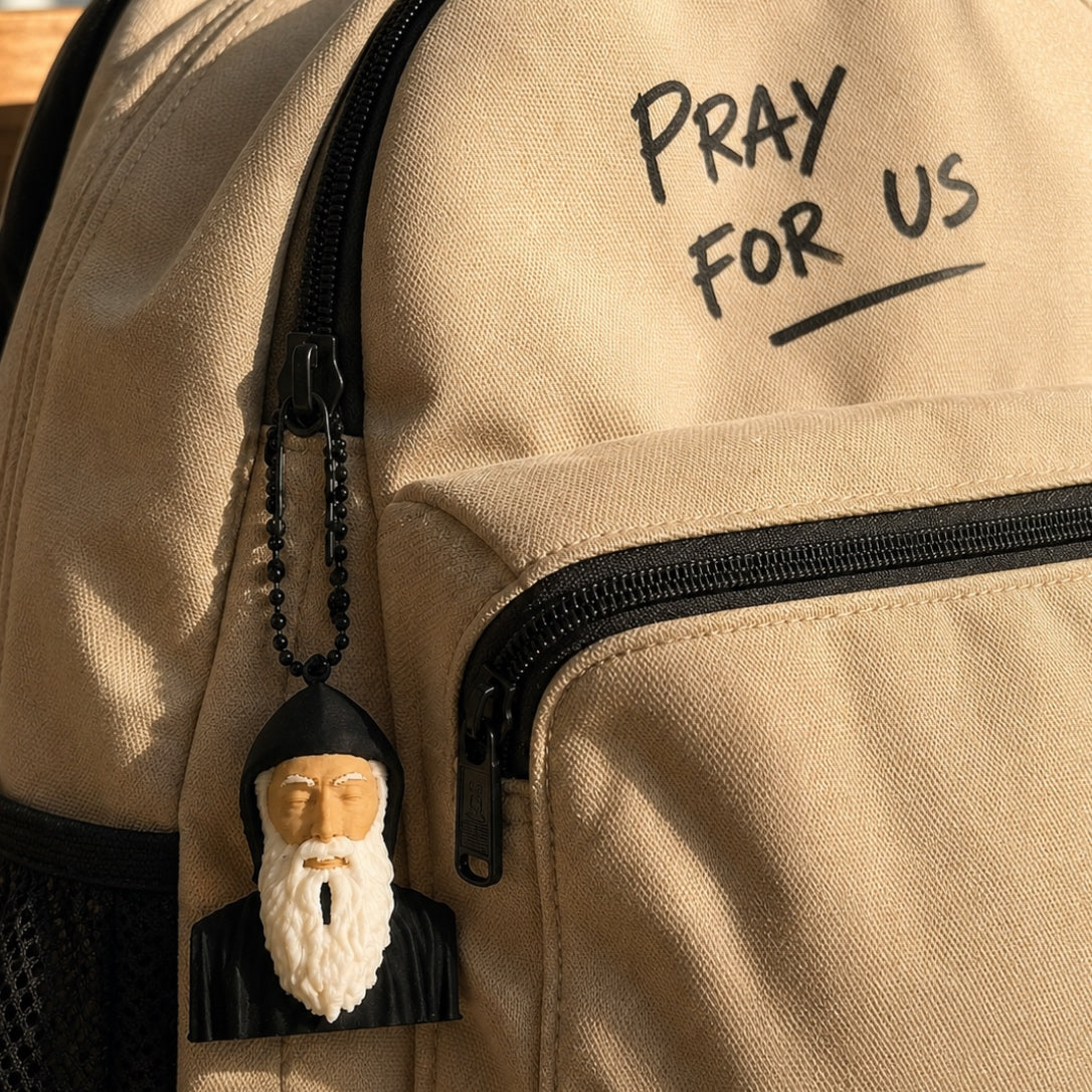 Saint Charbel 40mm 3D Printed Keychain