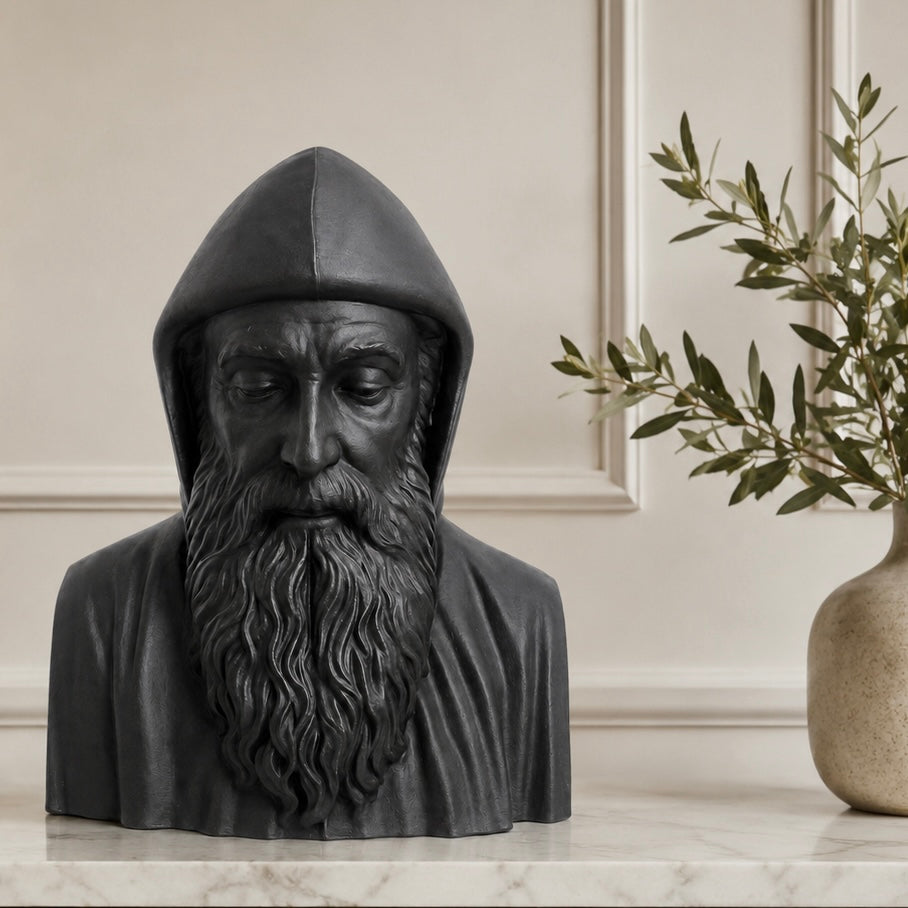 Obsidian Saint Charbel Hand-Finished Bust