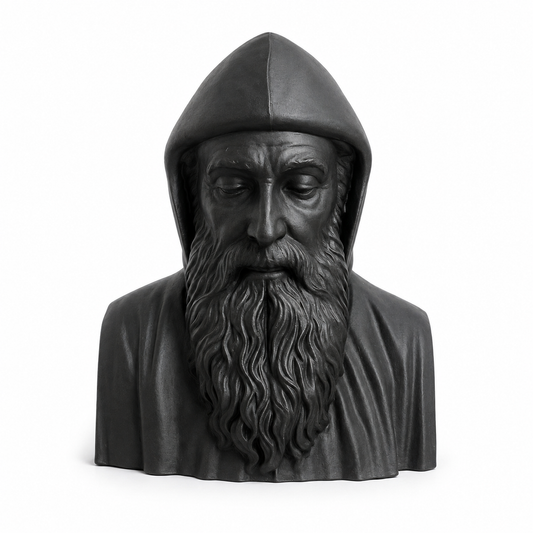 Obsidian Saint Charbel Hand-Finished Bust