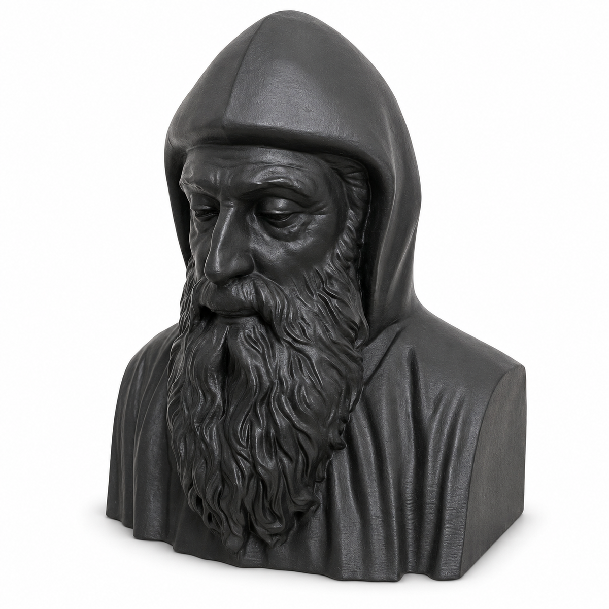 Obsidian Saint Charbel Hand-Finished Bust
