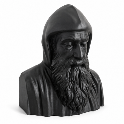 Obsidian Saint Charbel Hand-Finished Bust