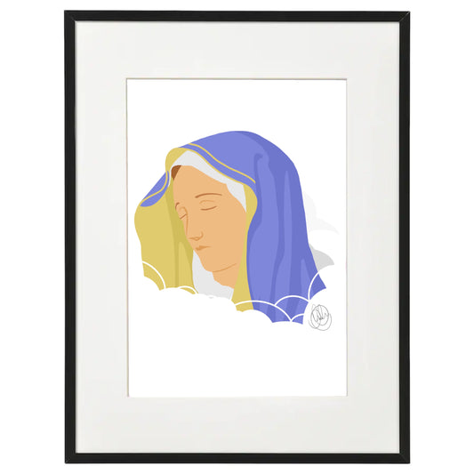 coloured mother mary print for kids