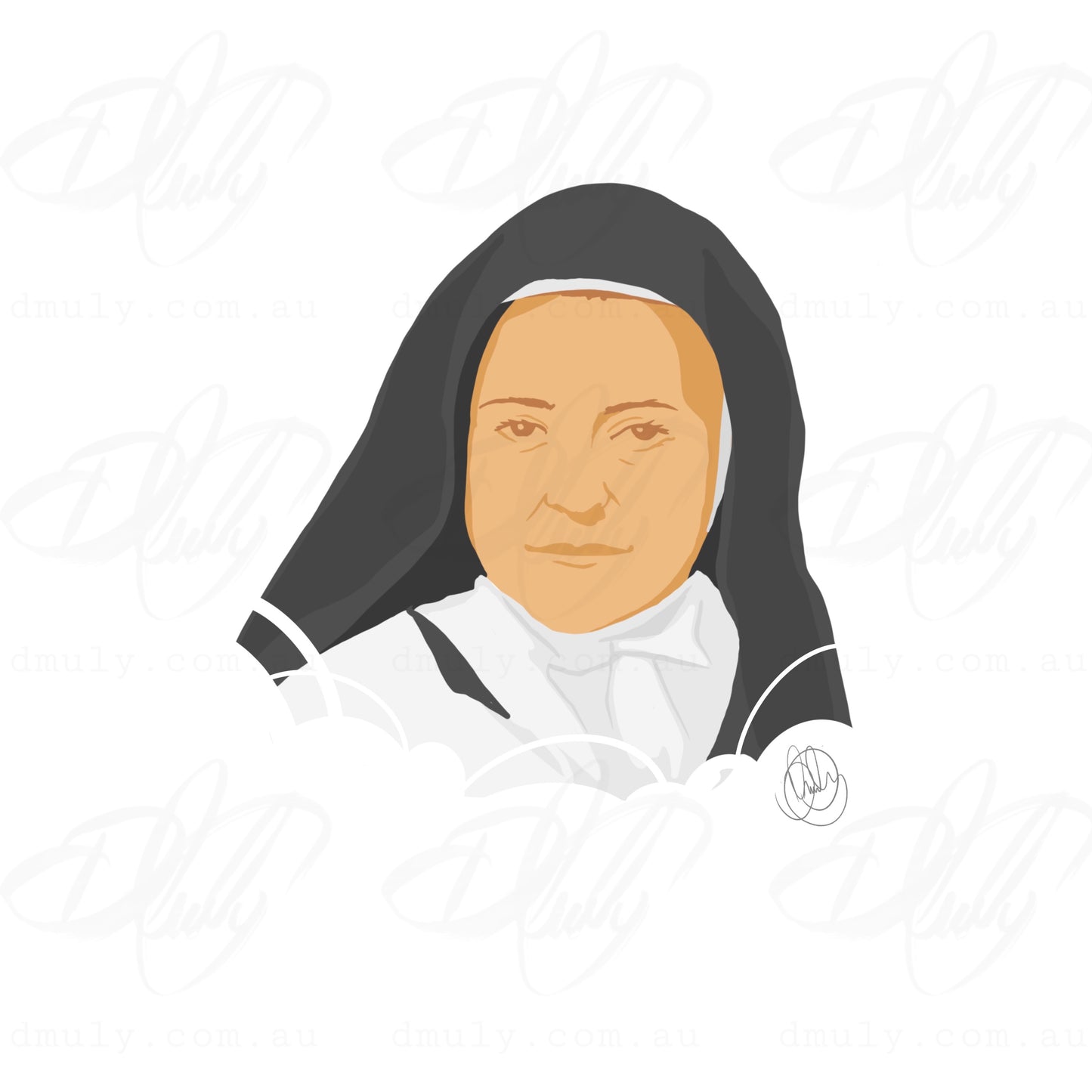 St Therese of Lisieux Coloured Print for kids