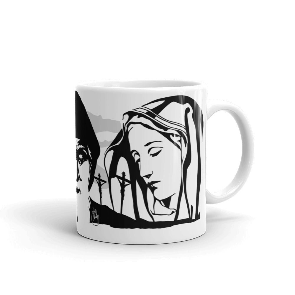 Jesus, Saint Charbel & Mother Mary Coffee Mug
